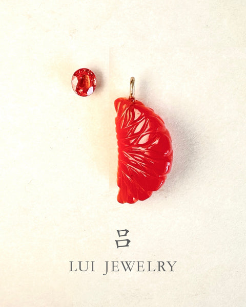 Carnelian Orange Slice Charm