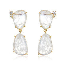 Load image into Gallery viewer, Rosecut Moonstone Goddess Earrings
