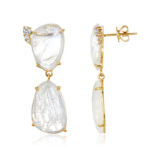Load image into Gallery viewer, Rosecut Moonstone Goddess Earrings
