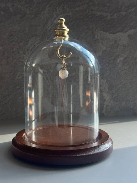 Halo moonstone moon carved charm in Dome