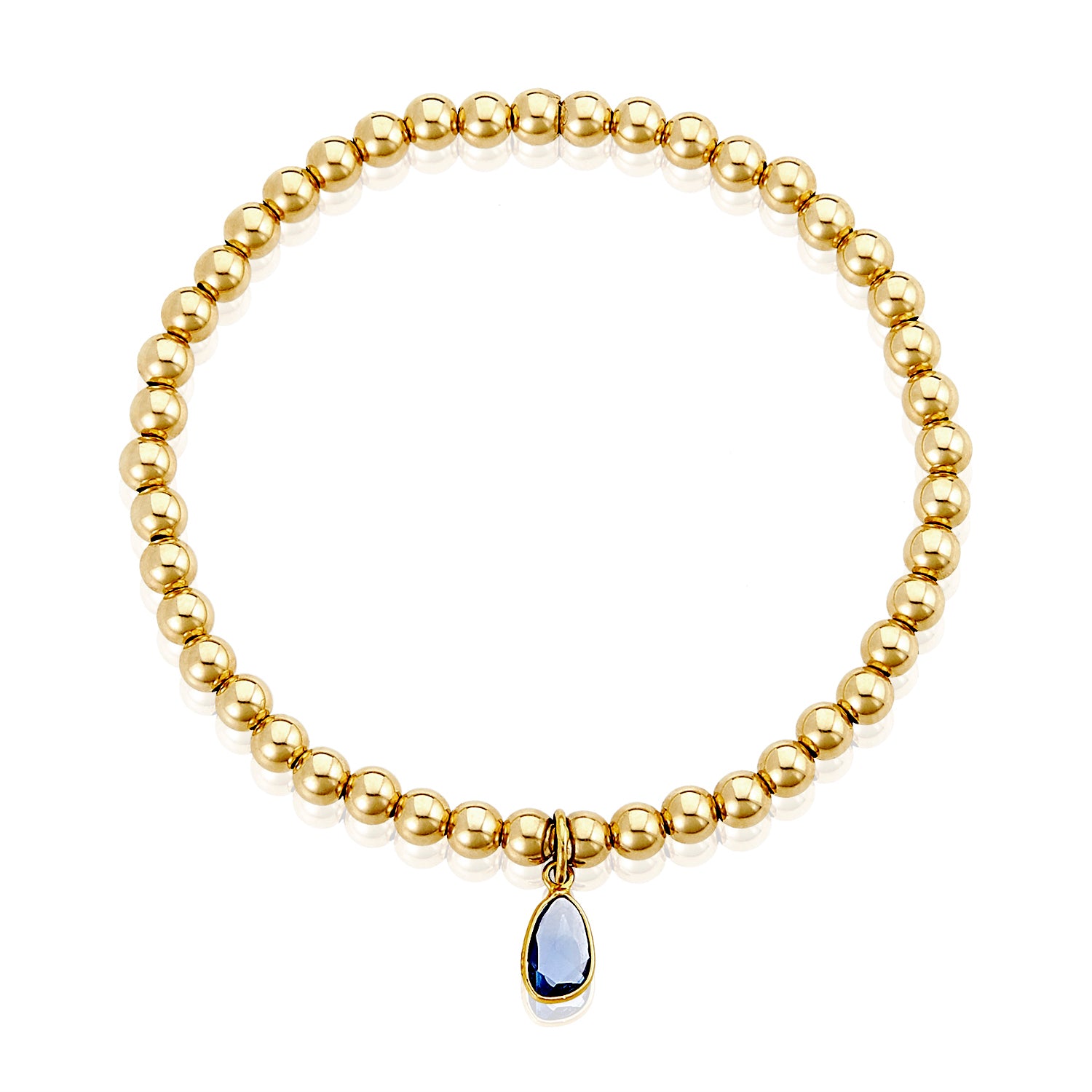 Blue sapphire 14k solid gold stackable bracelet – Lui Jewelry