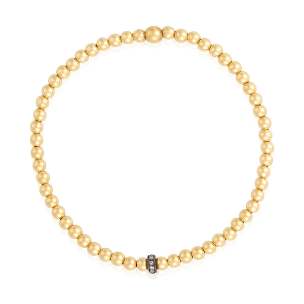Diamond Rondelle 14k gold stackable bracelet - 3mm