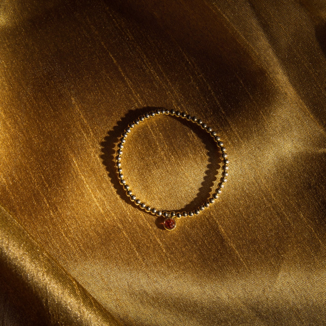 Rubellite Pink Tourmaline Stack Bracelet in 14K yellow gold