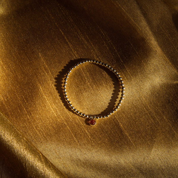 Rubellite Pink Tourmaline Stack Bracelet in 14K yellow gold