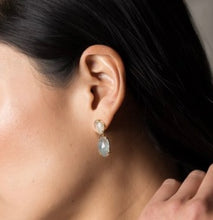 Load image into Gallery viewer, Aquamarine Yvaine Throne Earrings
