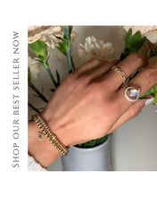 Load image into Gallery viewer, Moonstone diamond halo ring
